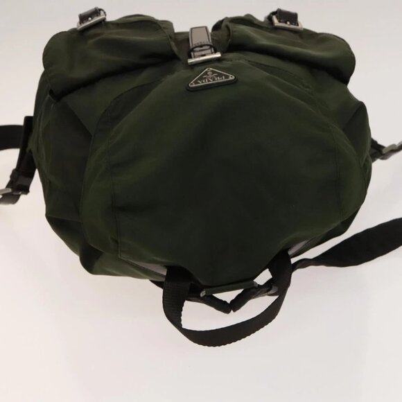 PRADA Backpack Nylon Green Silver Auth 136692 - Picture 6 of 16